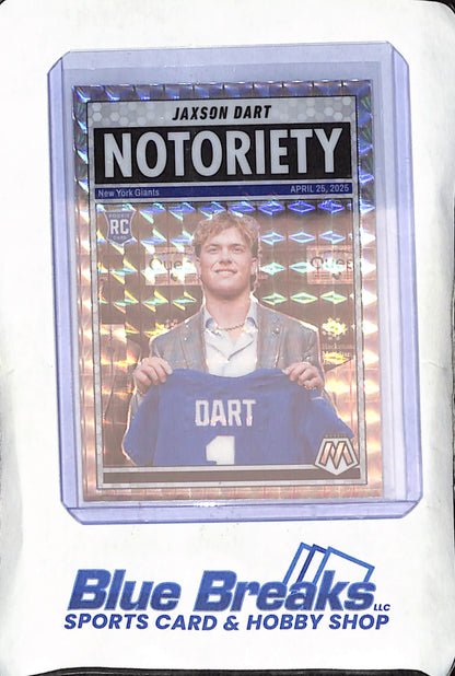 2025 Panini Mosaic - Jaxon Dart - Mosaic - Notoriety - RC - New Giants - Football - #11
