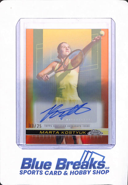 Marta Kostyuk - 2024 Topps Chrome - Autographs - Orange Refractor - Tennis - TCA-MKK - Other Sport - 13/25