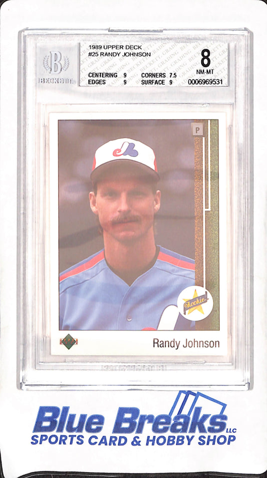 1989 Upper Deck - Randy Johnson - BGS 8 - Montreal Expos - Baseball - #25