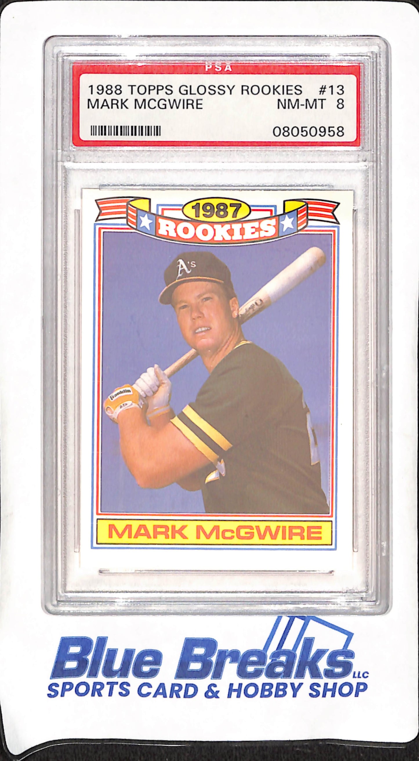 1988 Topps Glossy Rookies - Mark McGwire - PSA 8 - Oakland Athletics - Baseball - #13