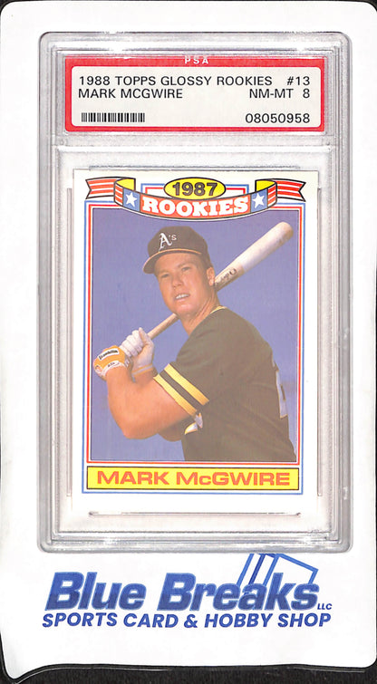 1988 Topps Glossy Rookies - Mark McGwire - PSA 8 - Oakland Athletics - Baseball - #13