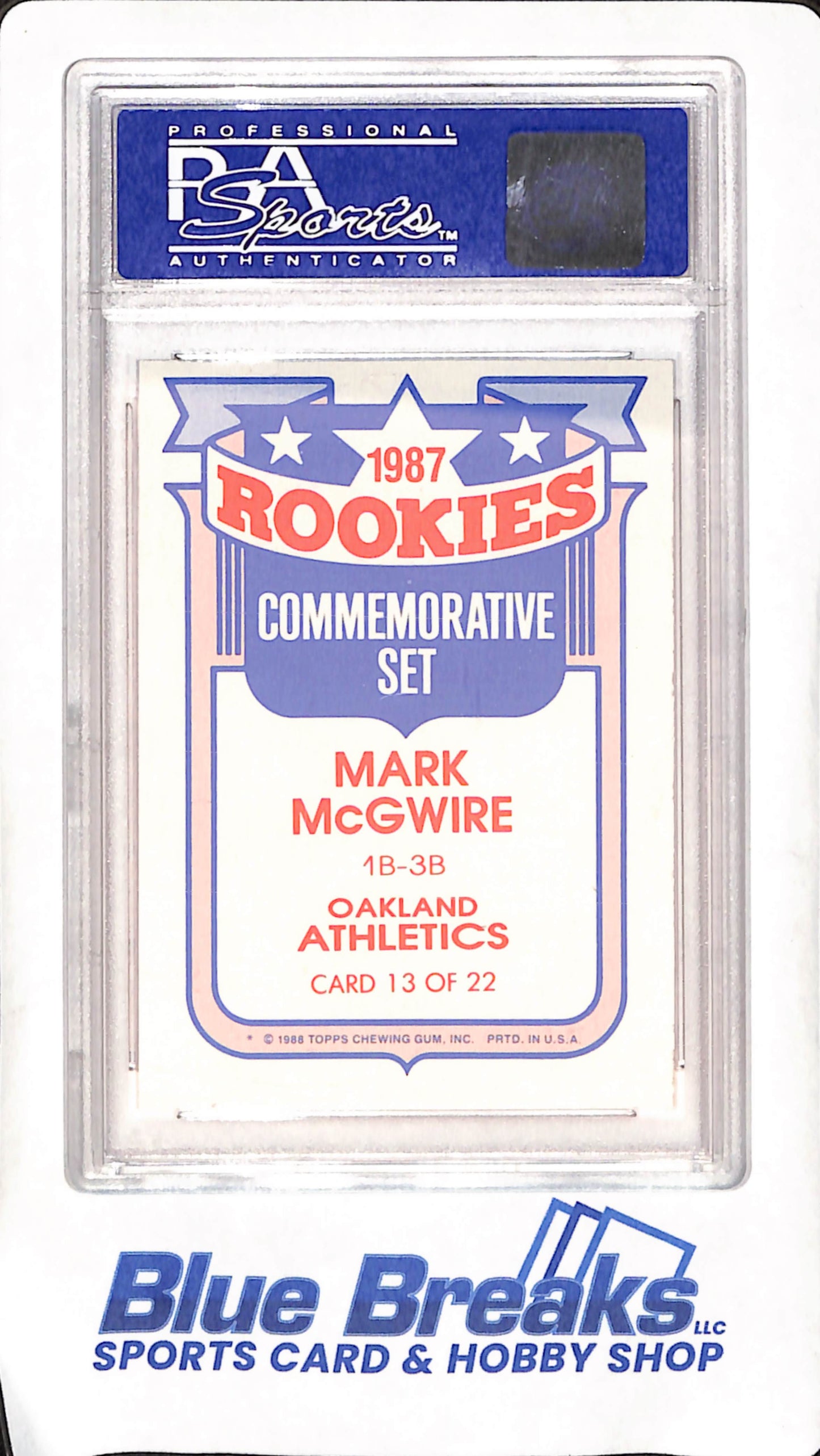 1988 Topps Glossy Rookies - Mark McGwire - PSA 8 - Oakland Athletics - Baseball - #13