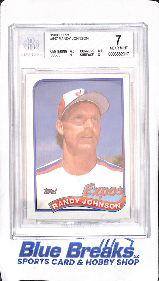 1989 Topps - Randy Johnson - BGS 7 - Montreal Expos - Baseball - #647