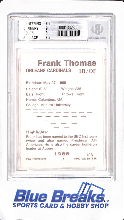 1988 P & L Promotions Cape Cod Prospects - Frank Thomas - NCAA Summer Baseball - BGS 9 - Orleans Cardinals - Baseball - #126
