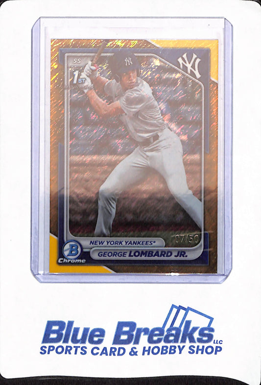 2024 George Lombard Jr - 1st Bowman - Gold Mojo Refractor - Baseball - 07/50 - New York Yankees