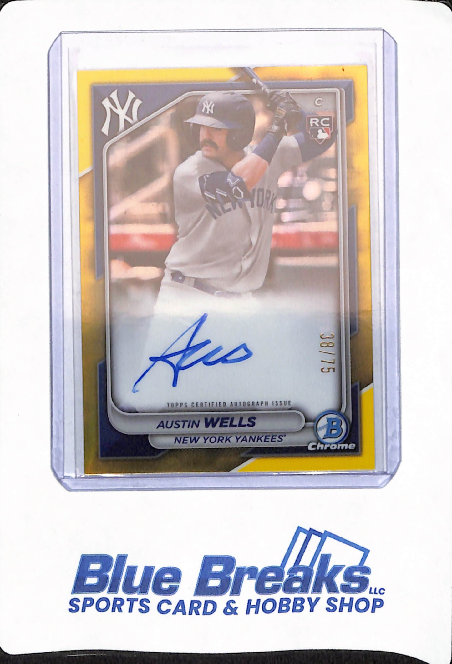 2024 Bowman Chrome - Austin Wells - Yellow - 38/75 - Baseball - New York Yankees