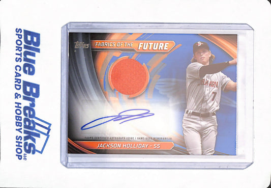 2024 Topps Pro Debut - Jackson Holliday - Fabrics of the Future - Relic - Auto - 48/150 - Baseball - Baltimore Orioles