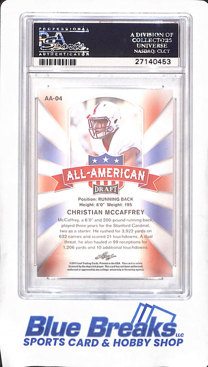 2017 Leaf Draft - Christian McCaffrey - All American - PSA 10 - RC - Football - #AA-04