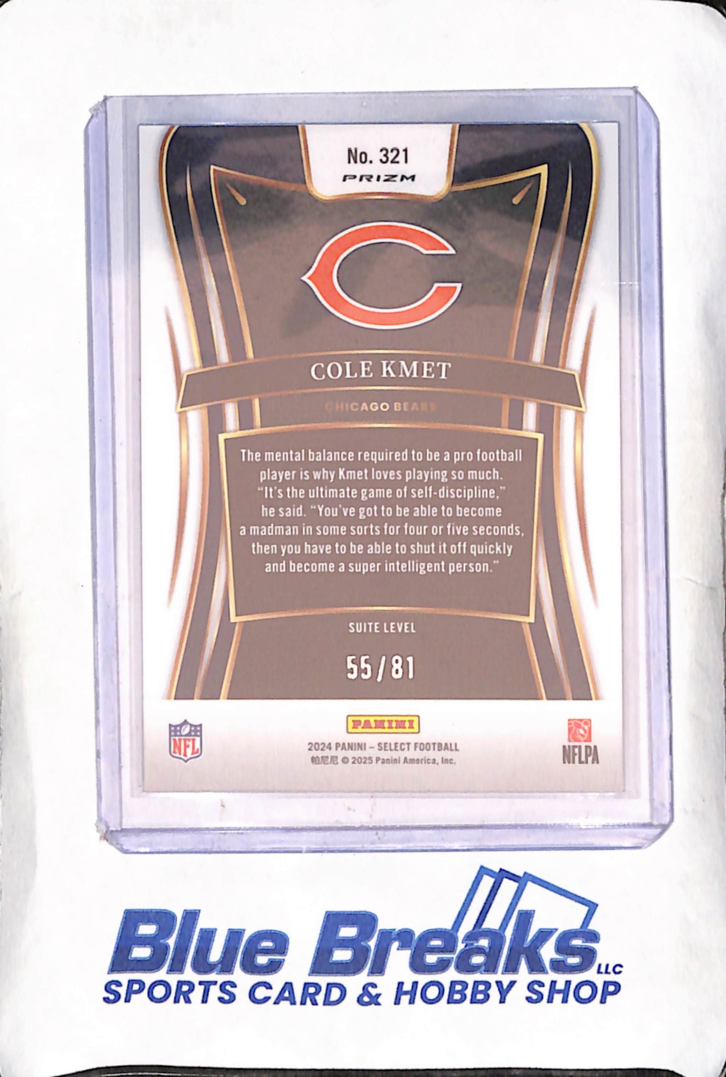 2024 Panini Select - Cole Kmet - Dragon Scale - 55/81 - Chicago Bears - Football - #321