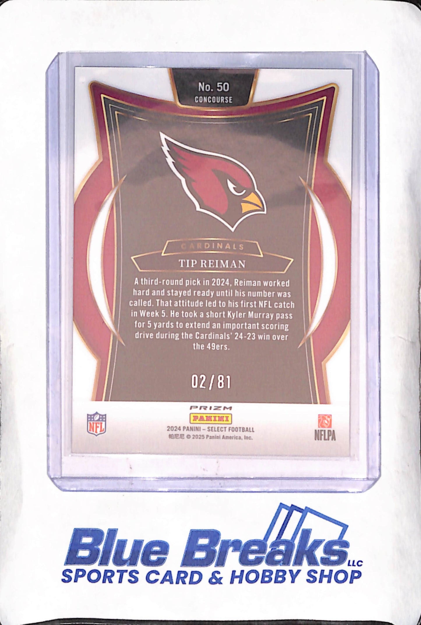 2024 Panini Select - Top Reiman - Dragon Scale - 2/81 - Arizona Cardinals - Football - #50