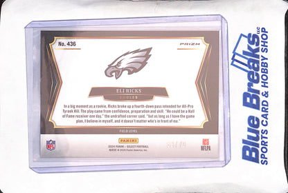 2024 Panini Select - Eli Ricks - Dragon Scale - 63/70 - Philadelphia Eagles - Football - #436