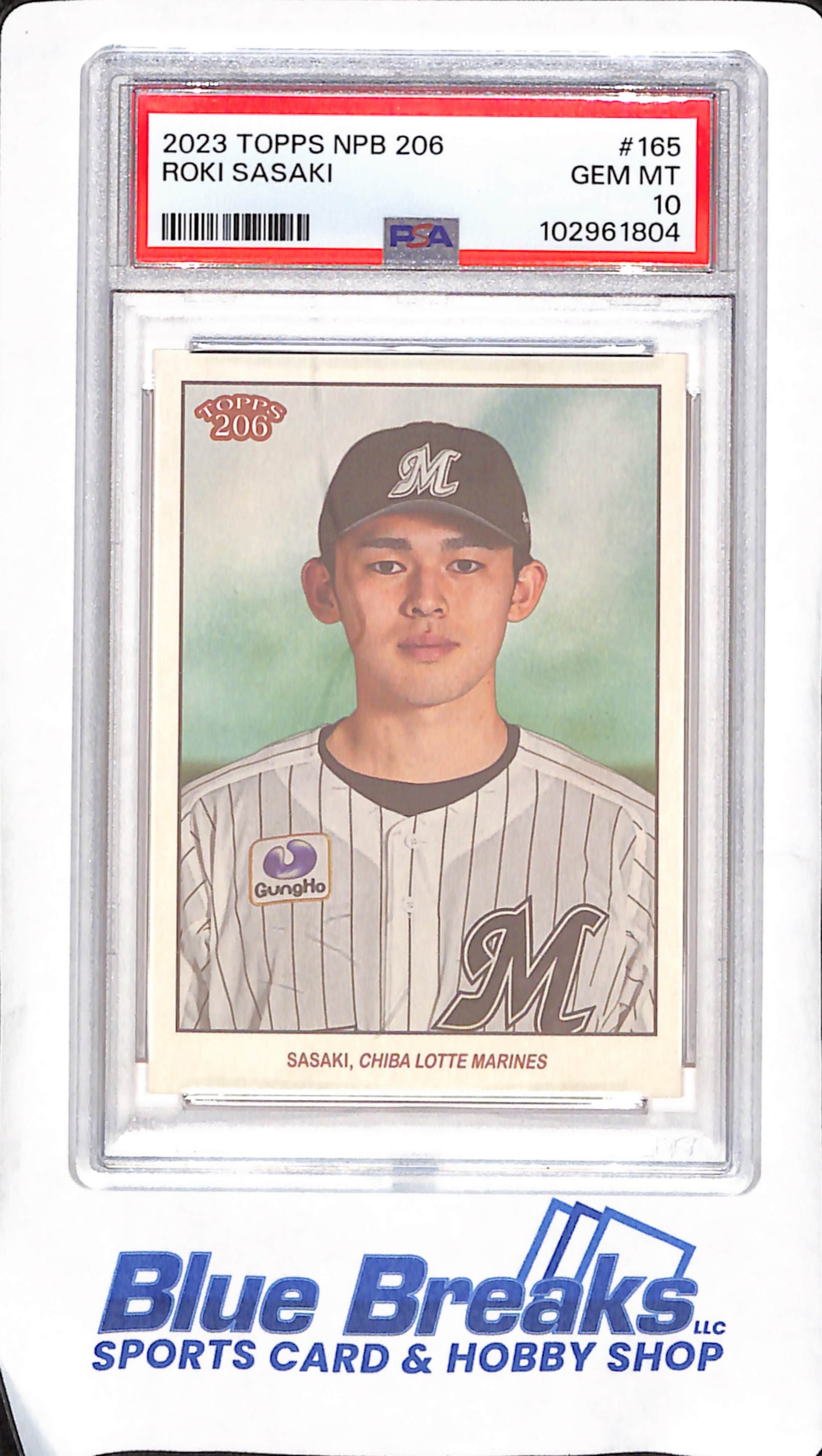 2023 Topps NPB 206 - Roki Sasaki - PSA 10 - Chiba Lotte Marines - Baseball - Japanese - #165
