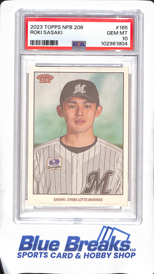 2023 Topps NPB 206 - Roki Sasaki - PSA 10 - Chiba Lotte Marines - Baseball - Japanese - #165