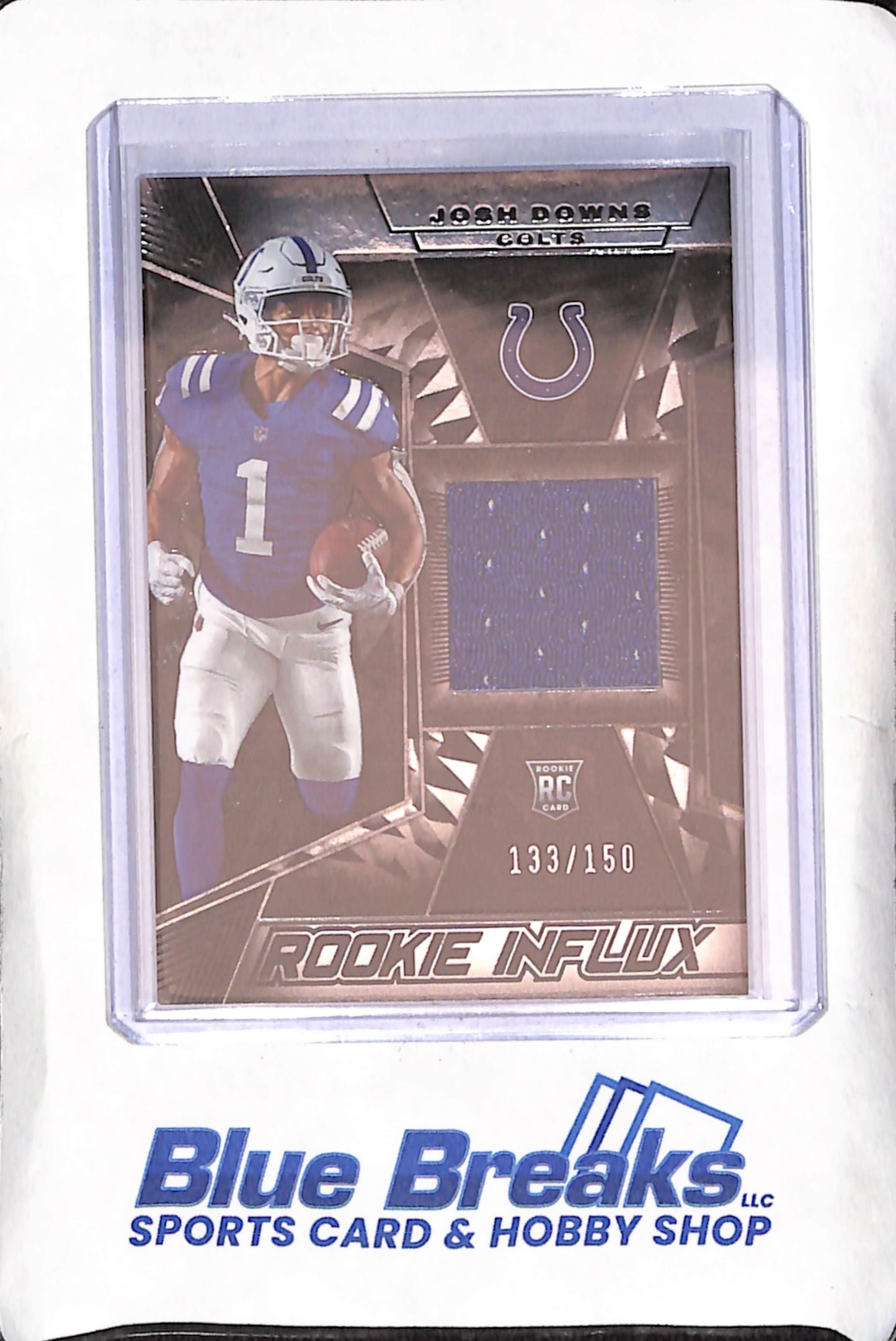 2023 Panini Black - Josh Downs - Rookie Influx - Relic - 133/150 - Indianapolis Colts - Football - #RI-36