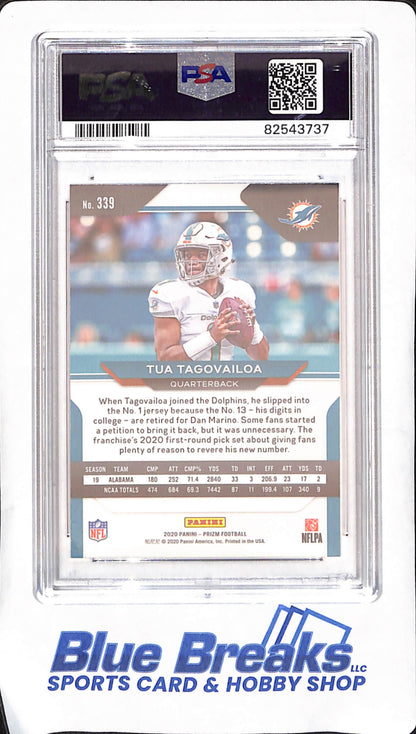 2020 Panini Prizm - Tua Tagovailoa - PSA 10 - RC - Miami Dolphins - Football - #339