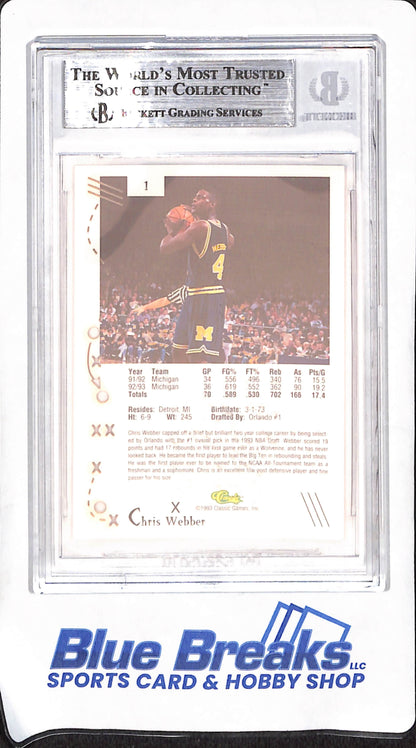 1993-94 Classics C3 - Chris Webber - Laser Cut - BGS 8.5 - Michigan Wolverines - Basketball - #1