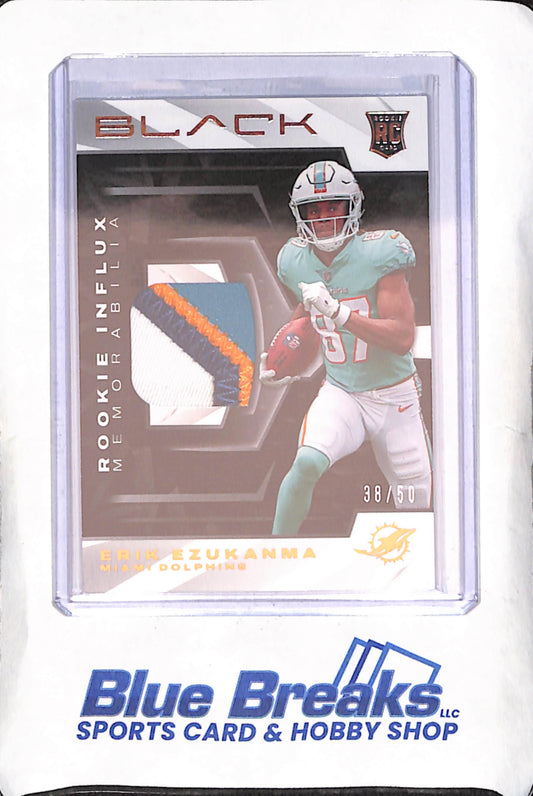 2022 Panini Black - Erik Ezukanma - Rookie Influx - Relic - 38/50 - Miami Dolphins - Football - #RIM-EEZ