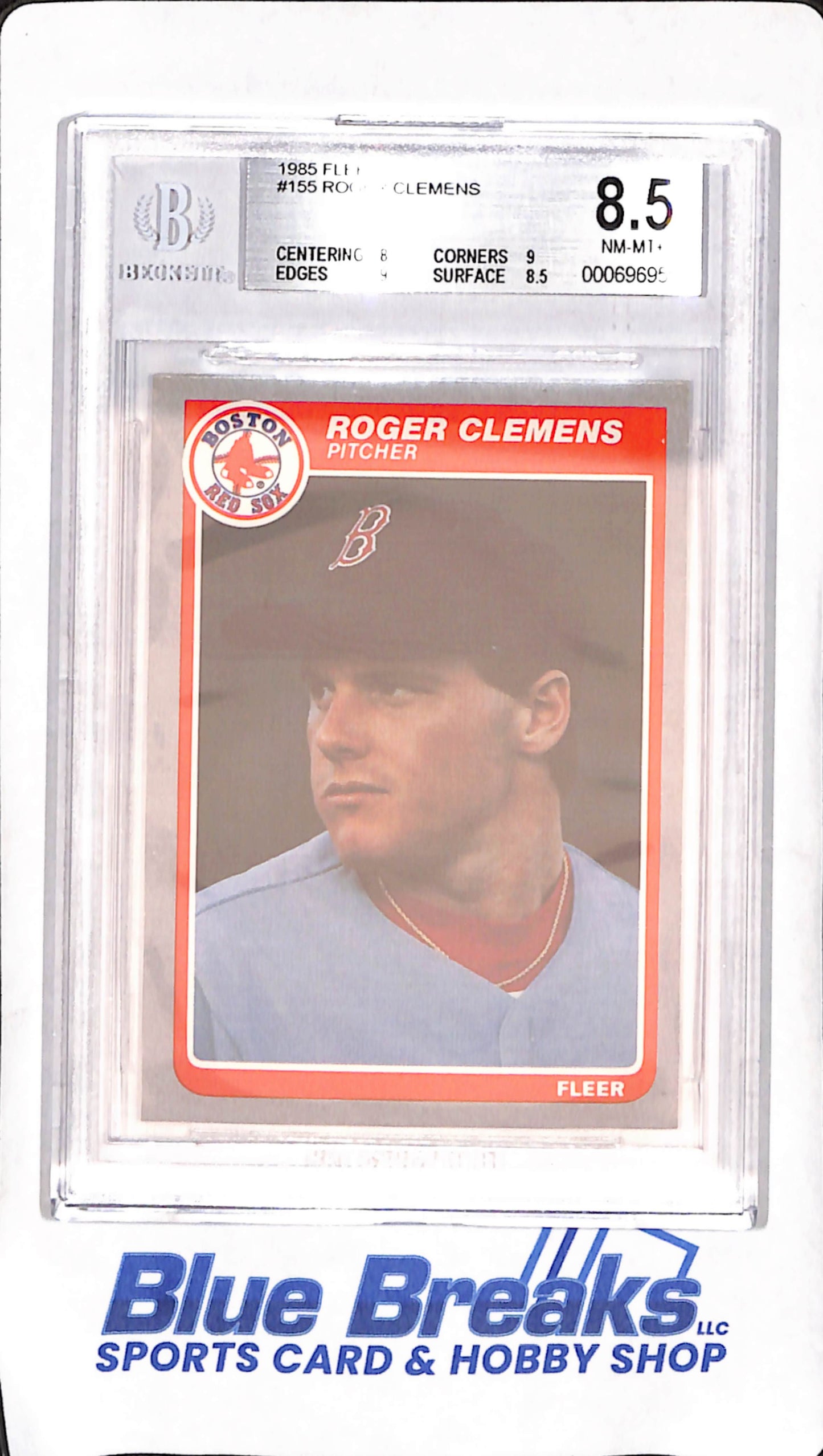 1985 Fleer - Roger Clemens - RC - BGS 8.5 - Boston Red Sox - Baseball - #155