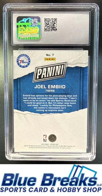 2022 Panini Father's Day Blue Joel Embiid 26/50 #7 CSG 9.5 Philadelphia 76ers