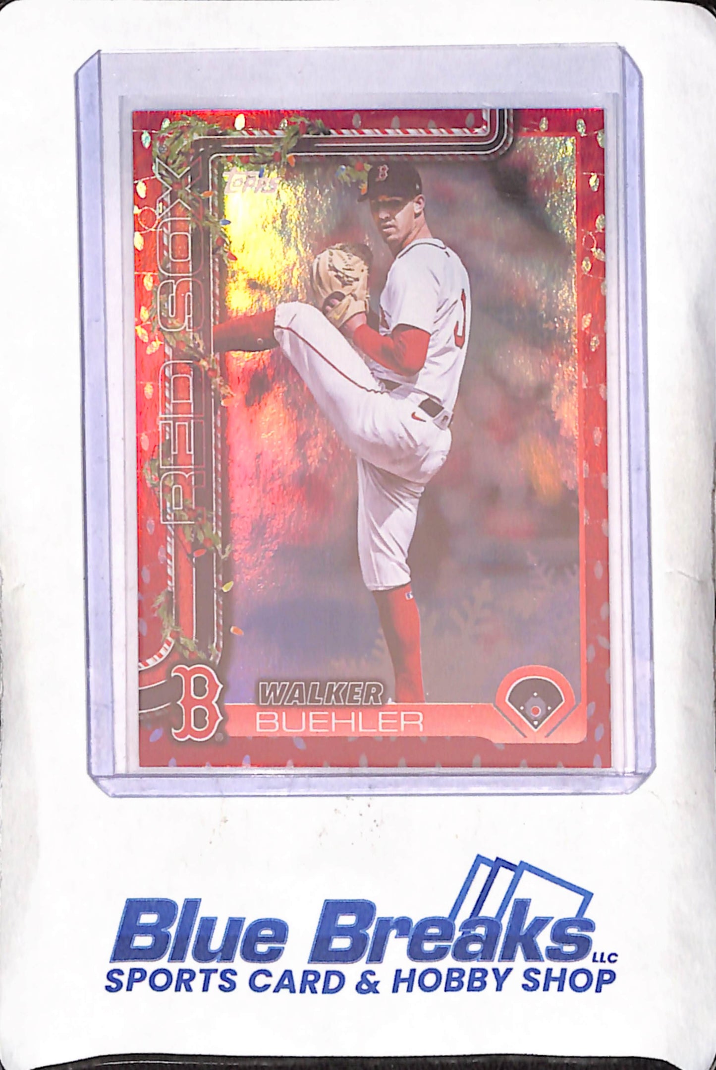 2025 Topps Holiday - Walker Buehler - Red - 3/10 - Boston Red Sox - Baseball - #H197