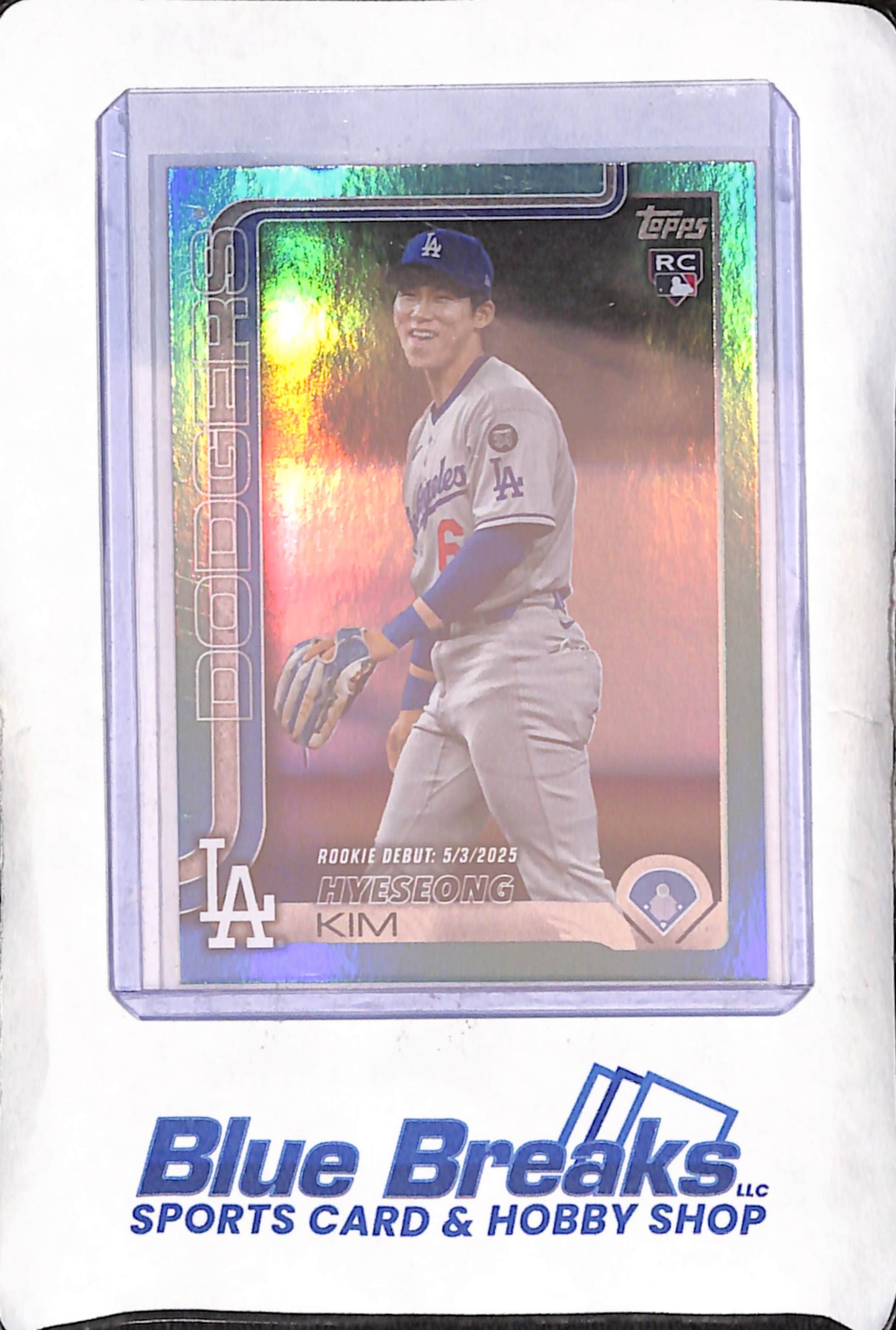 2025 Topps Update - Hyeseong Kim - RC - Debut - Aqua Rainbow Foil - Los Angeles Dodgers - Baseball - #US312