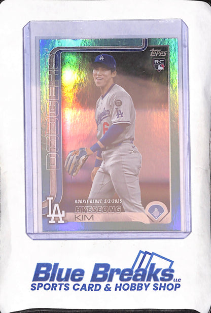 2025 Topps Update - Hyeseong Kim - RC - Debut - Aqua Rainbow Foil - Los Angeles Dodgers - Baseball - #US312