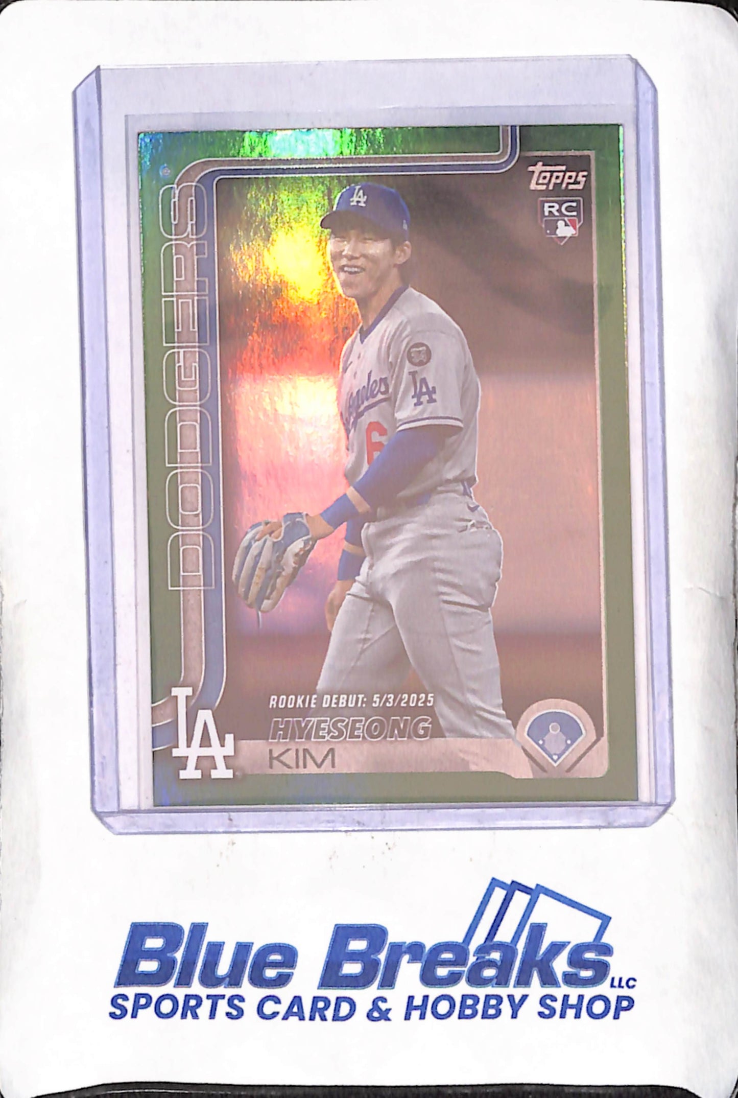 2025 Topps Update - Hyeseong Kim - RC - Debut - Green Foil - 1/99 - Los Angeles Dodgers - Baseball - #US312
