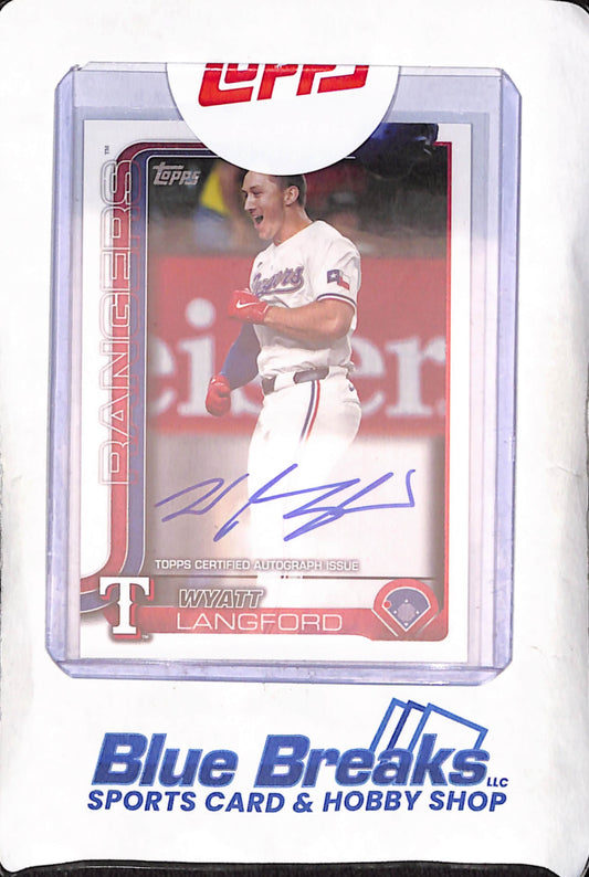 2025 Topps Series 2 - Wyatt Langford - Autograph - Texas Rangers - Baseball - #455