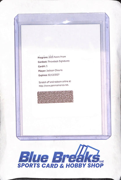 2025 Panini Prizm - Jackson Chourio - Throwback Autograph Redemption - Milwaukee Brewers - Baseball - #5