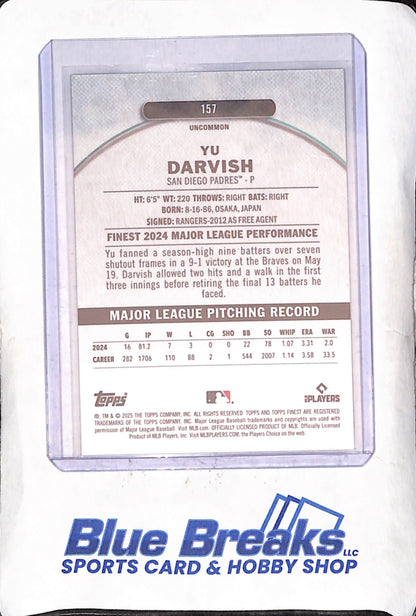 2025 Topps Finest - You Darvish - Black - 7/15 - San Diego Padres - Baseball - #157