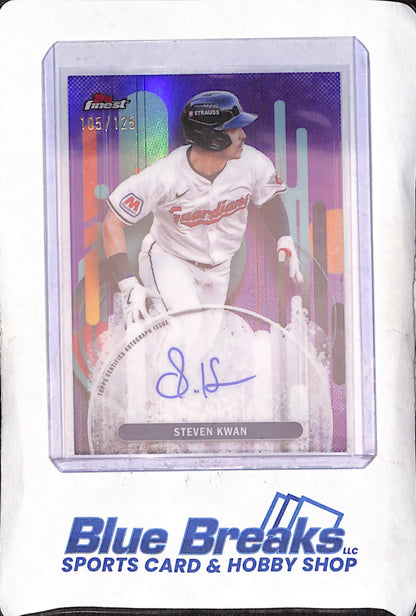 2025 Topps Finest - Steven Kwan - Autograph - Purple - 105/125 - Cleveland Guardians - Baseball - #FA-SK