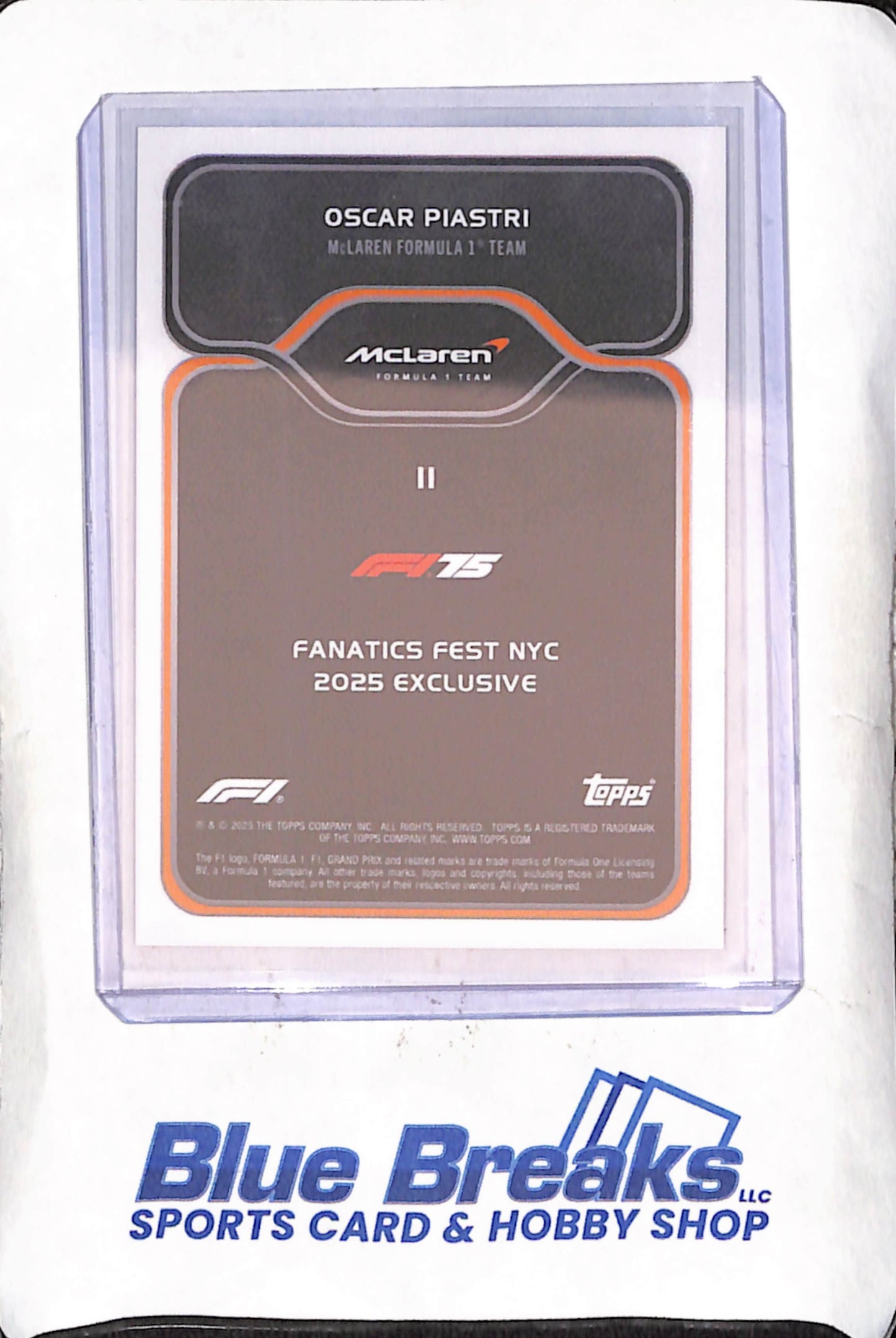 2025 Topps Fanatics Fest New York City - Oscar Piastri - McLaren Formula 1 Team - Racing - #11