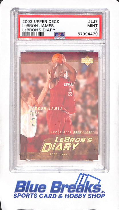 2003 Upper Deck - LeBron James - LeBron's Diary - PSA 9 - Cleveland Cavaliers - Basketball - #LJ7