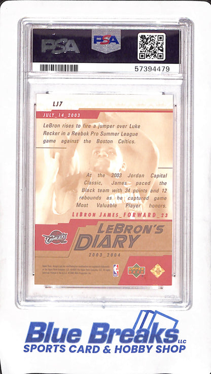 2003 Upper Deck - LeBron James - LeBron's Diary - PSA 9 - Cleveland Cavaliers - Basketball - #LJ7