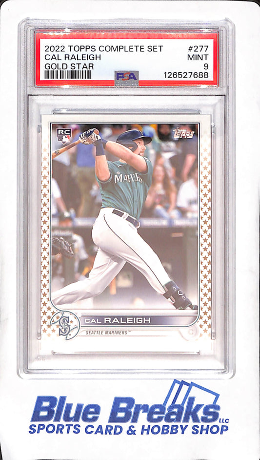 2022 Topps Complete Set - Cal Raleigh - Gold Star - RC - PSA 9 - Seattle Mariners - Baseball - #277