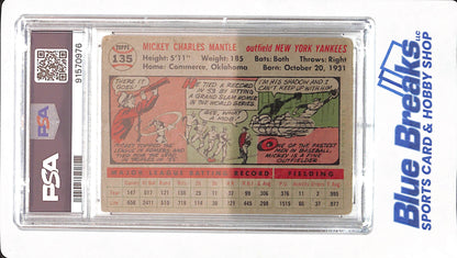 1956 Topps - Mickey Mantle - Gray Back - Baseball - New York Yankees - PSA - # 135 - 1.5