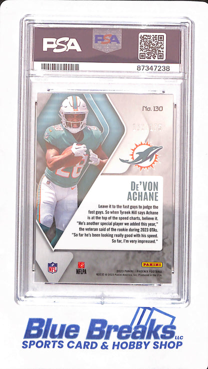 2023 Phoenix - De'Von Achane - Football - Miami Dolphins - Rookie - Lava - # 130 - PSA 10 - 163/175