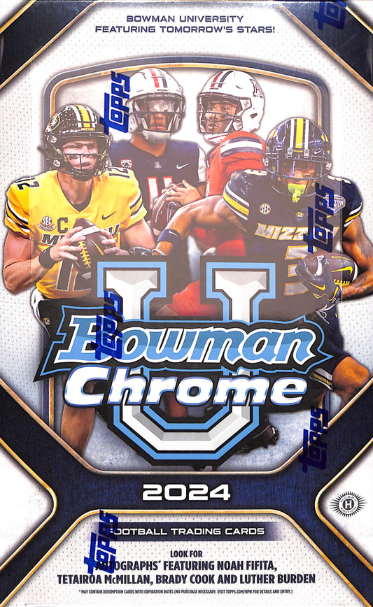 2024 Bowman University Chrome Football Hobby Box - Sealed Wax