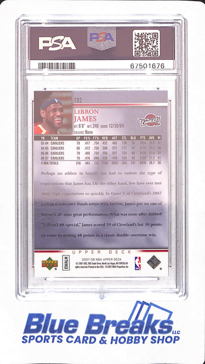 2007 Upper Deck - LeBron James - Cleveland Cavaliers - Basketball - Championship Court - # 192 - PSA 10