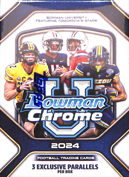 2024 Bowman University Chrome Football 7-Pack Blaster Box - Sealed Wax