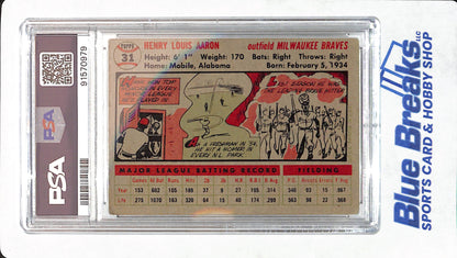 1956 Topps - Hank Aaron - Milwaukee Braves - Baseball - Gray Back - PSA 3 - # 31