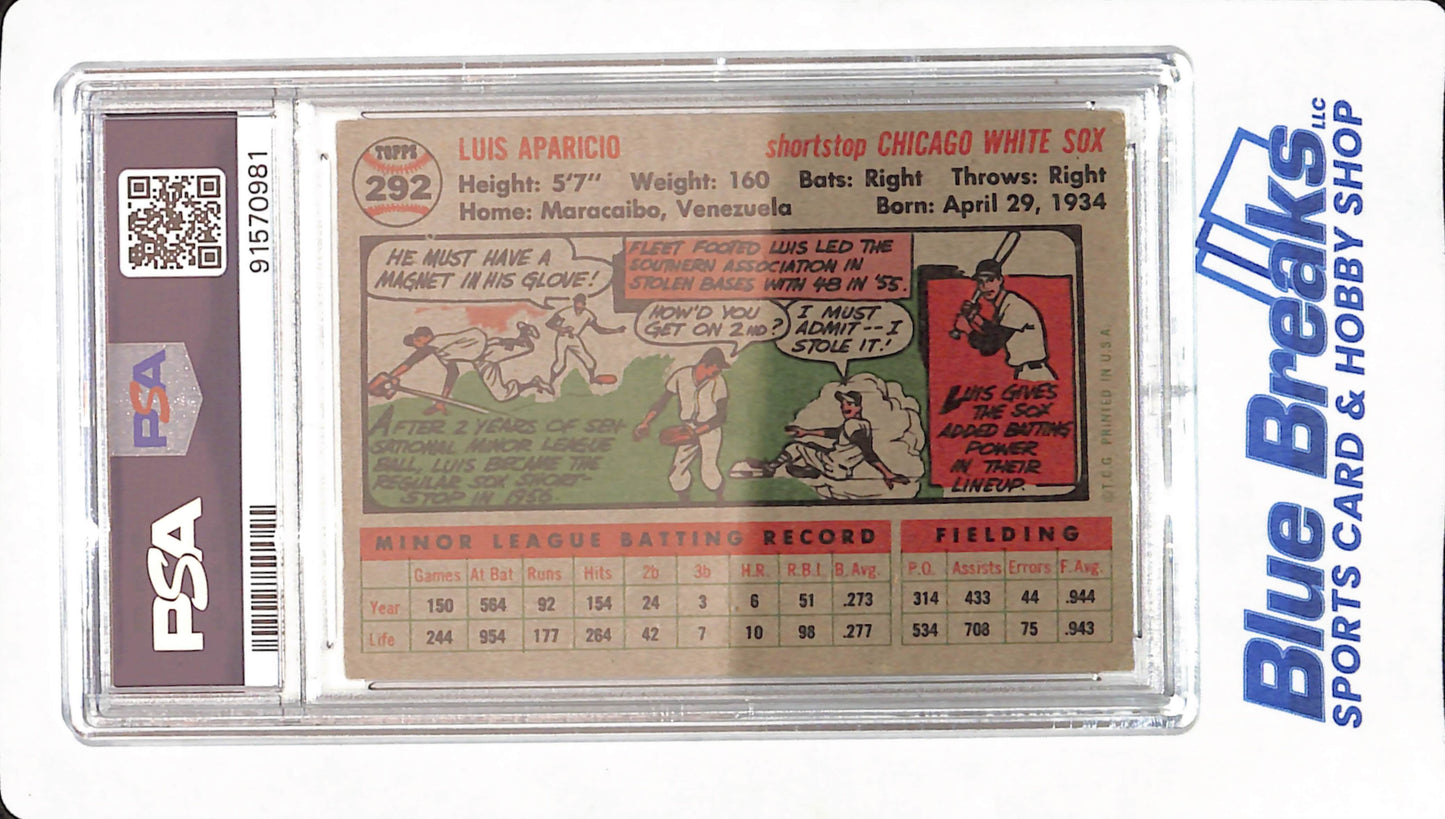 1956 Topps - Luis Aparicio - Chicago White Sox - Baseball - # 292 - PSA 5