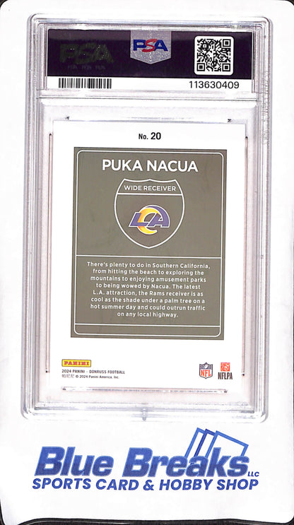 2024 Panini Donruss - Puka Nacua - Downtown! - PSA 9 - Los Angeles Rams - Football - #20