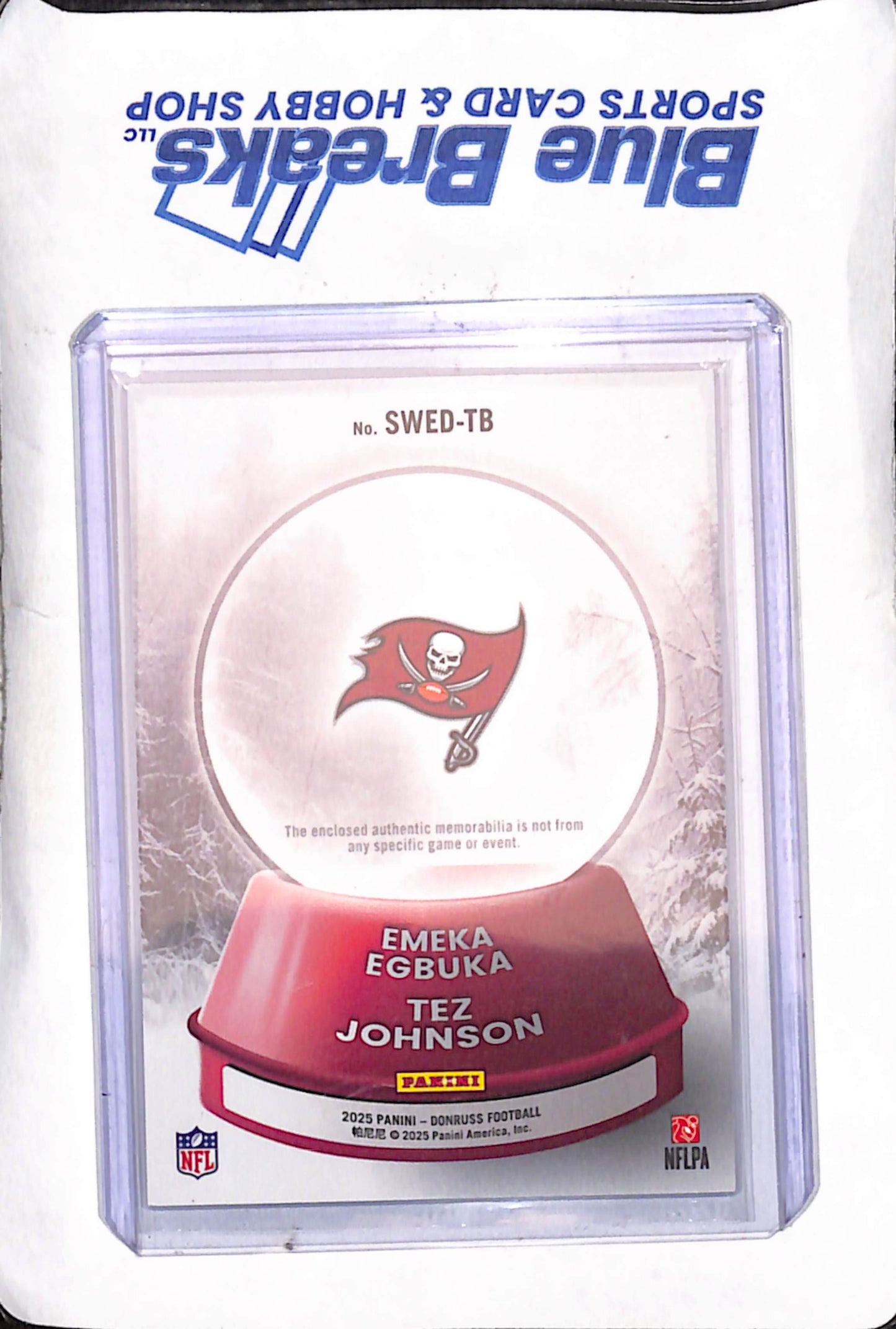 2025 Panini Donruss - Emeka Egbuka - Tez Johnson - Rookie Sweater - Dual Relic - Tampa Bay Buccaneers - Football - #SWED-TB