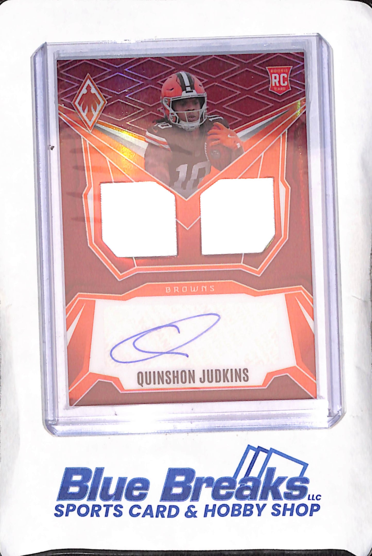 2025 Panini Phoenix - Quinshon Judkins - Dual Relic Autograph - 30/99 - RC - Cleveland Browns - Football - #DRP-QJS