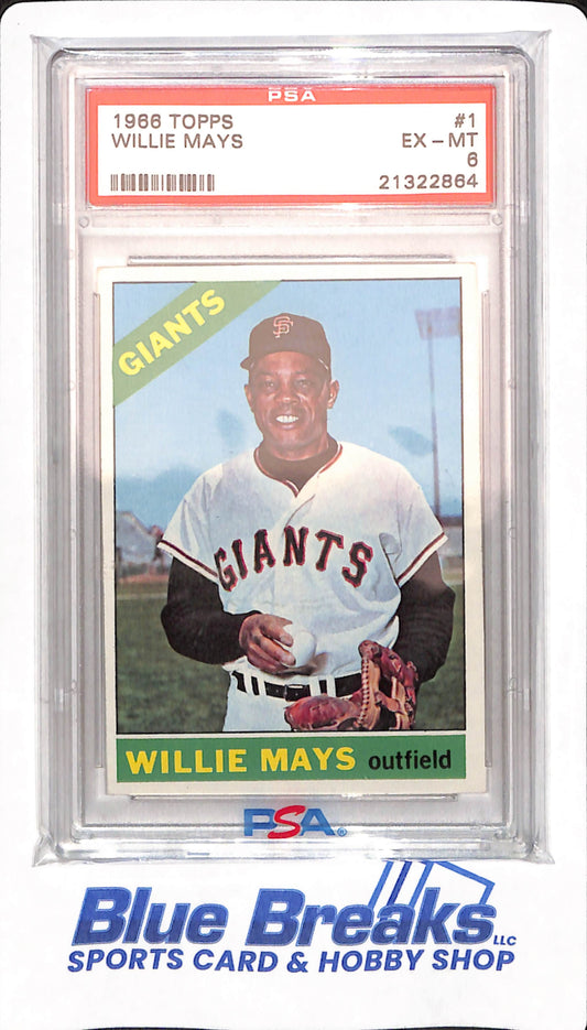 1966 Topps - Willie Mays - San Francisco Giants - Baseball - # 1 - PSA 6