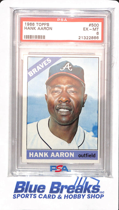 1966 Topps - Hank Aaron - Atlanta Braves - Baseball - # 500 - PSA 6