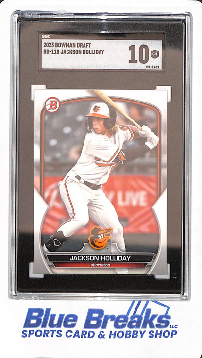 2023 Bowman Draft - Jackson Holliday - Baseball - Baltimore Orioles - # BD-118 - SGC 10