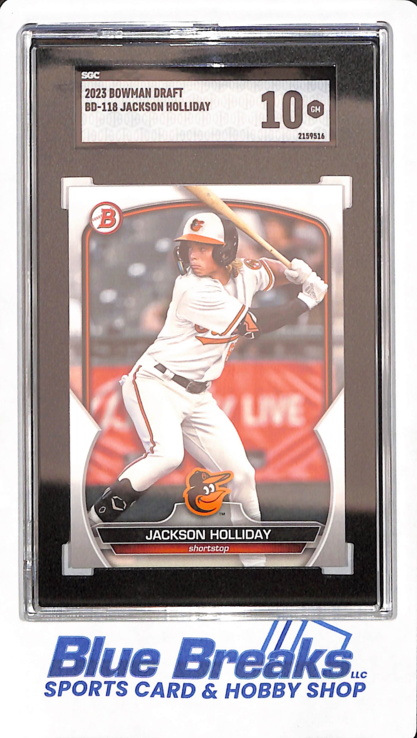 2023 Bowman Draft - Jackson Holliday - Baseball - Baltimore Orioles - # BD-118 - SGC 10