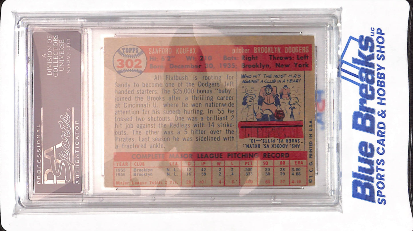 1957 Topps - Sandy Koufax - Baseball - Brooklyn Dodgers - PSA 4